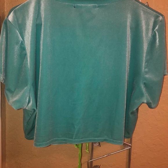 Dolls Kill Sky Modern Angel Velour Crop Top Plus Size - Picture 4 of 6